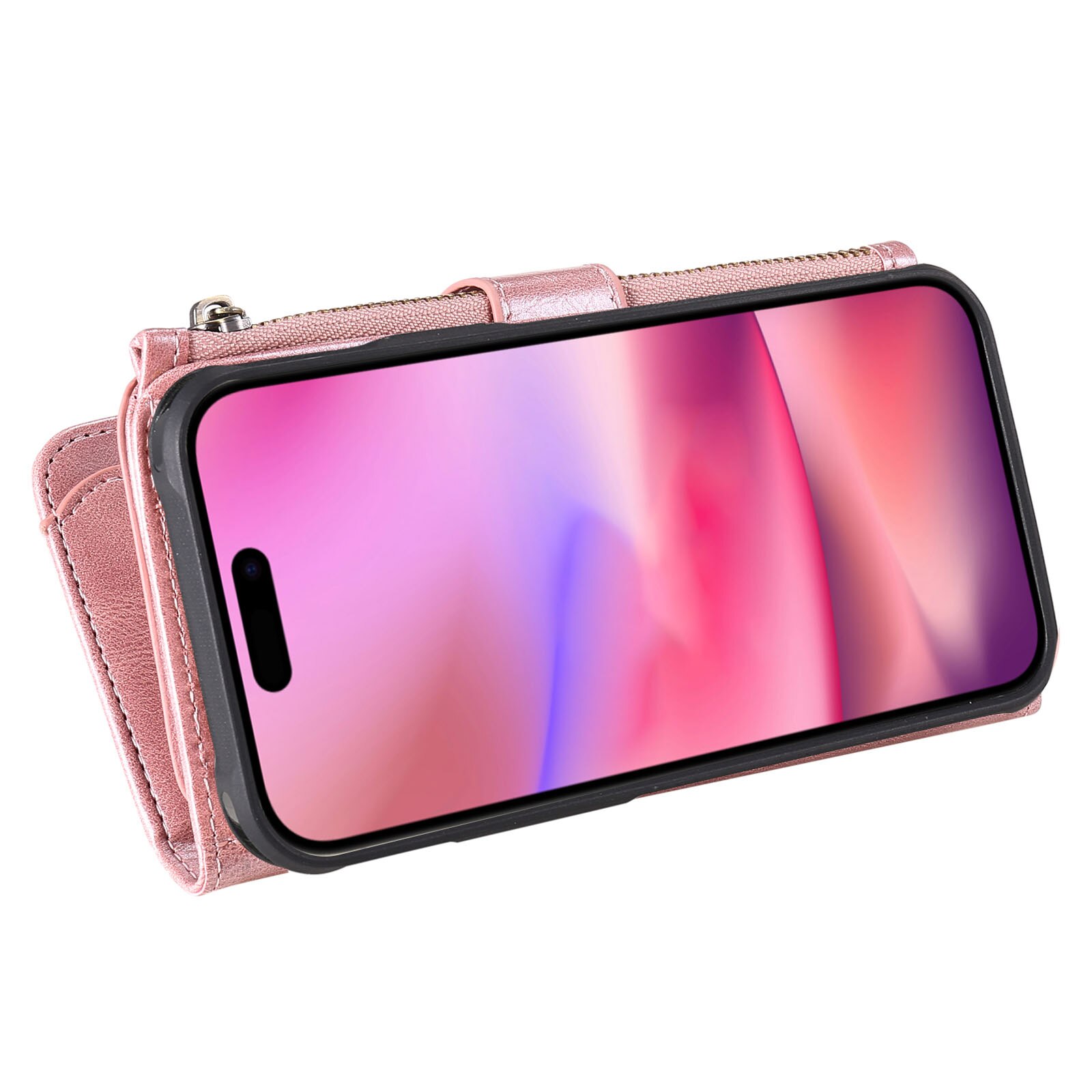 Magnet Leather Multi-Wallet iPhone 17 Rosa