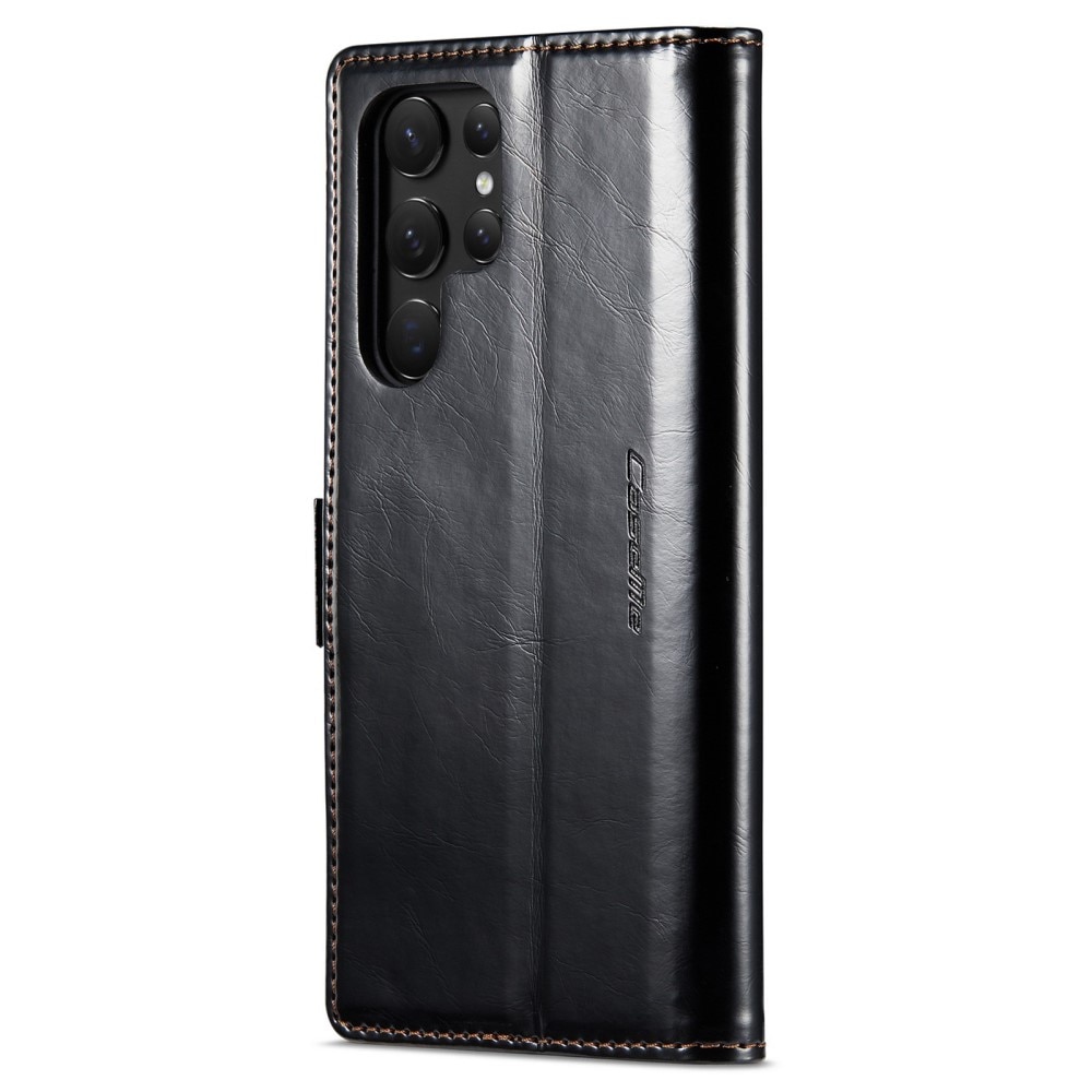Leather Wallet Samsung Galaxy S22 Ultra svart