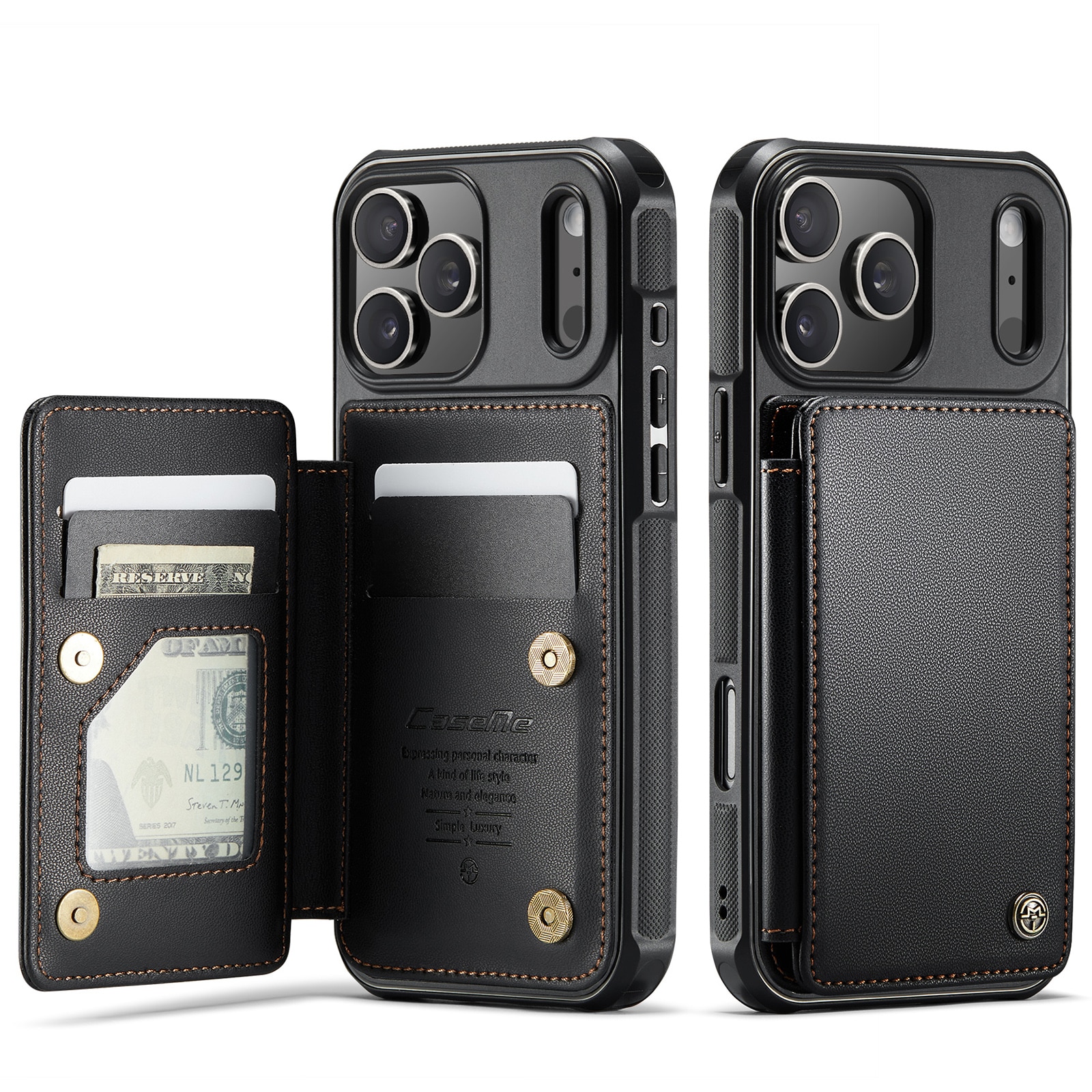 RFID blocking Lommebokdeksel iPhone 17 Pro svart