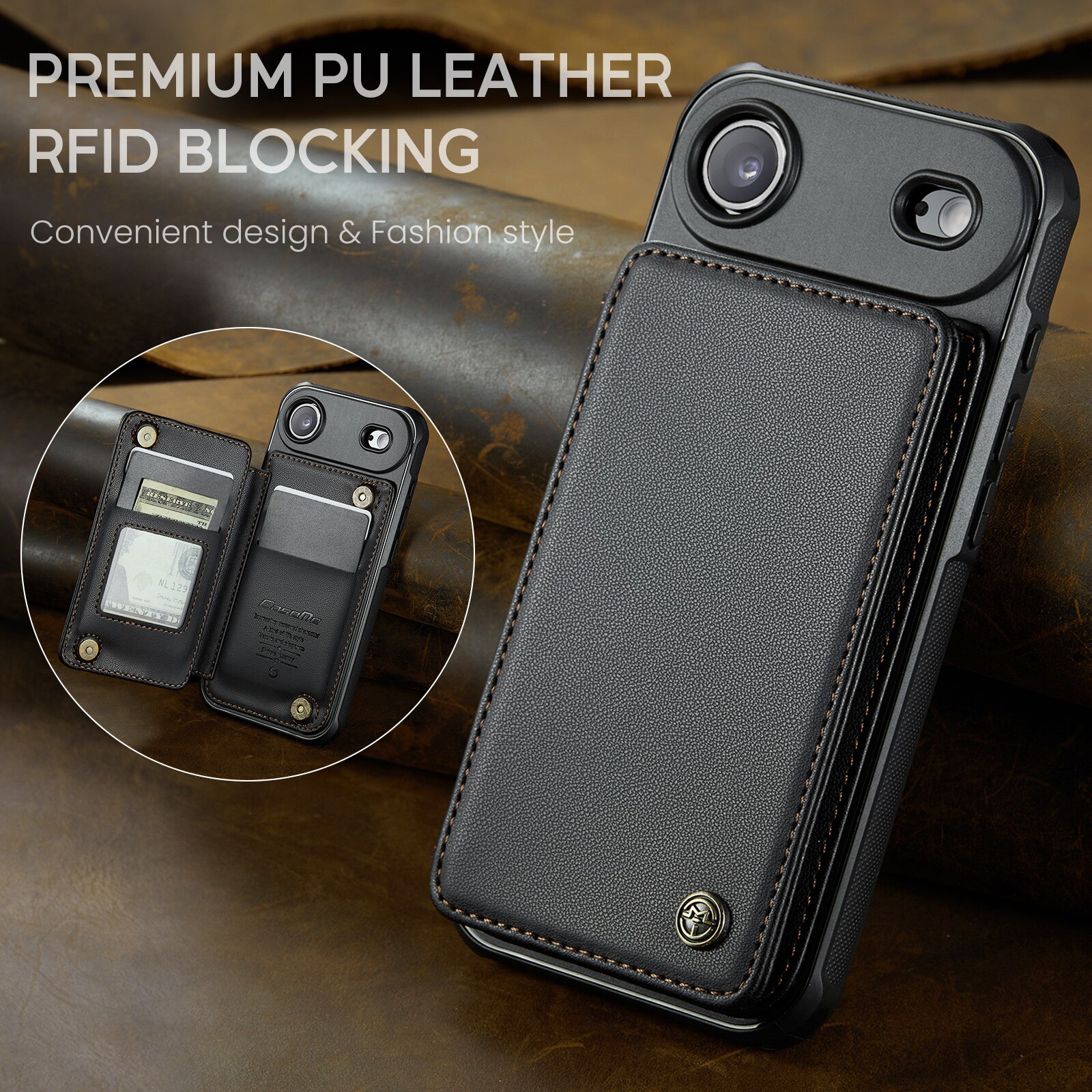 RFID blocking Lommebokdeksel iPhone Air svart