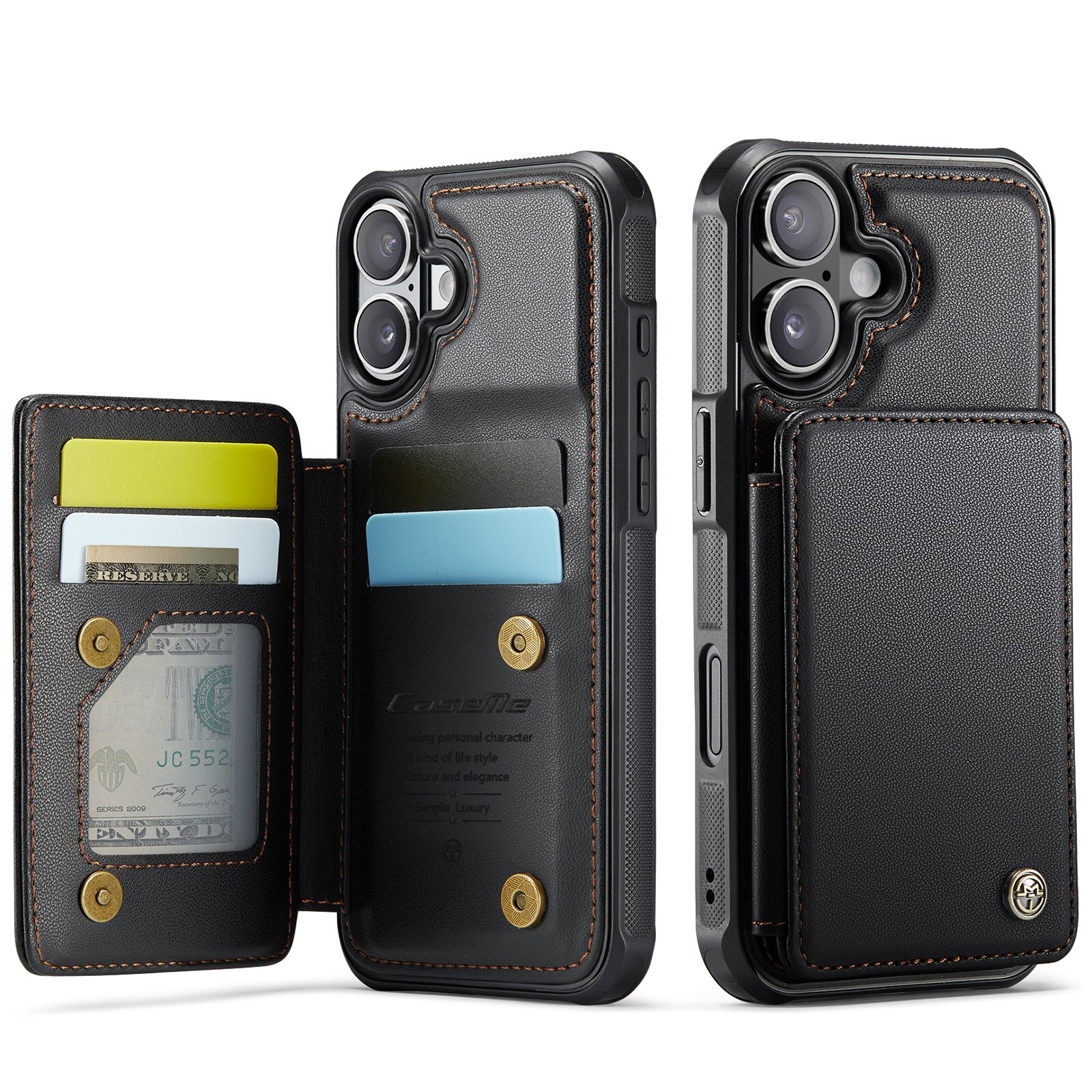 RFID blocking Lommebokdeksel iPhone 17 svart