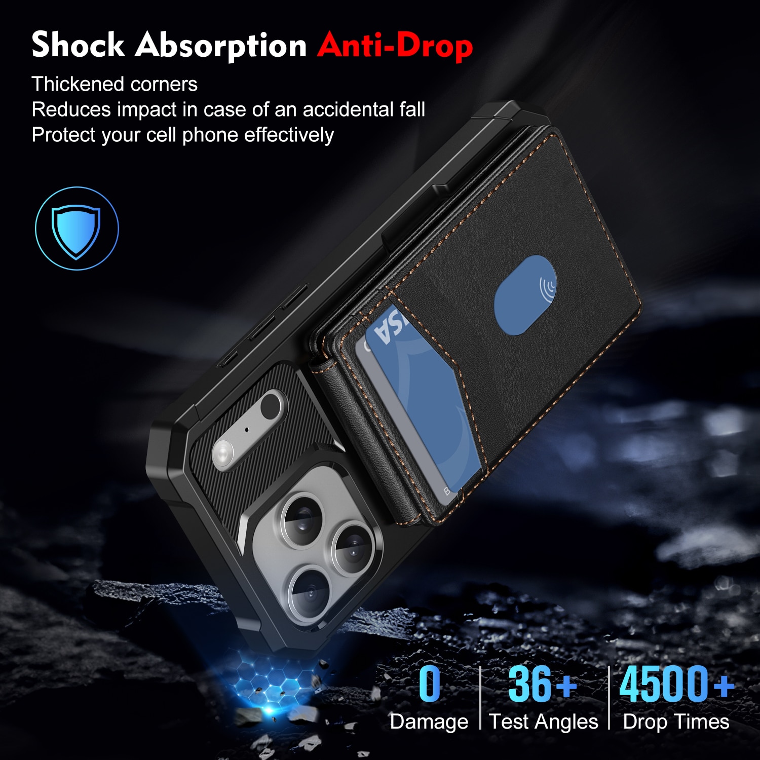 Magnetisk deksel med kortholder iPhone 17 Pro Max Svart