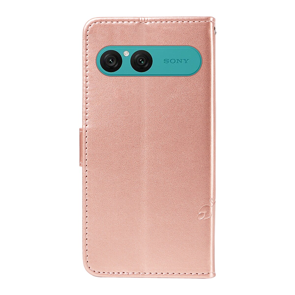 Lærveske Sommerfugler Sony Xperia 10 VII Rosegull