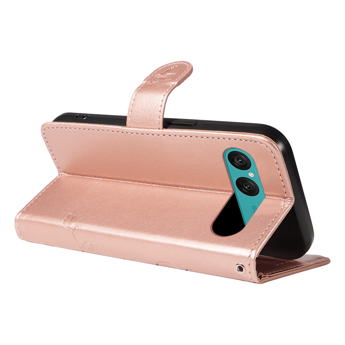 Lærveske Sommerfugler Sony Xperia 10 VII Rosegull