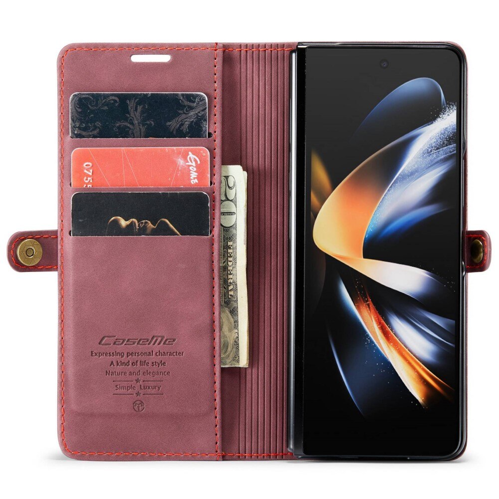 Slim Lommebokveske Samsung Galaxy Z Fold 4 rød