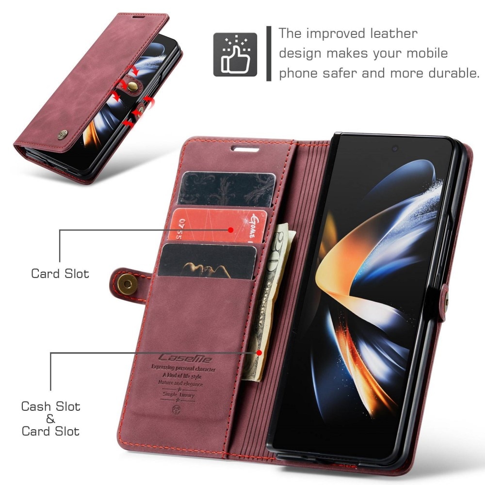 Slim Lommebokveske Samsung Galaxy Z Fold 4 rød