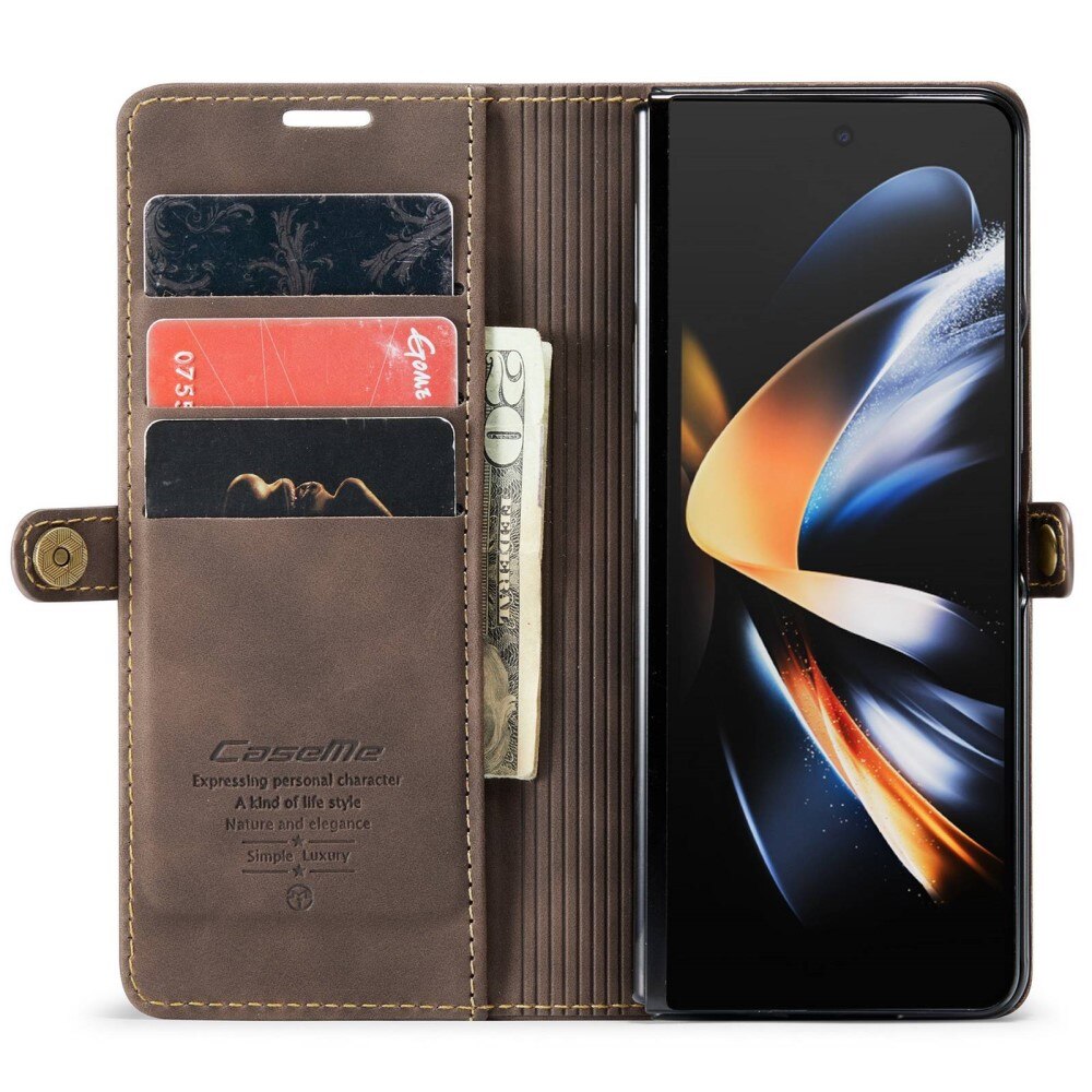 Slim Lommebokveske Samsung Galaxy Z Fold 4 brun