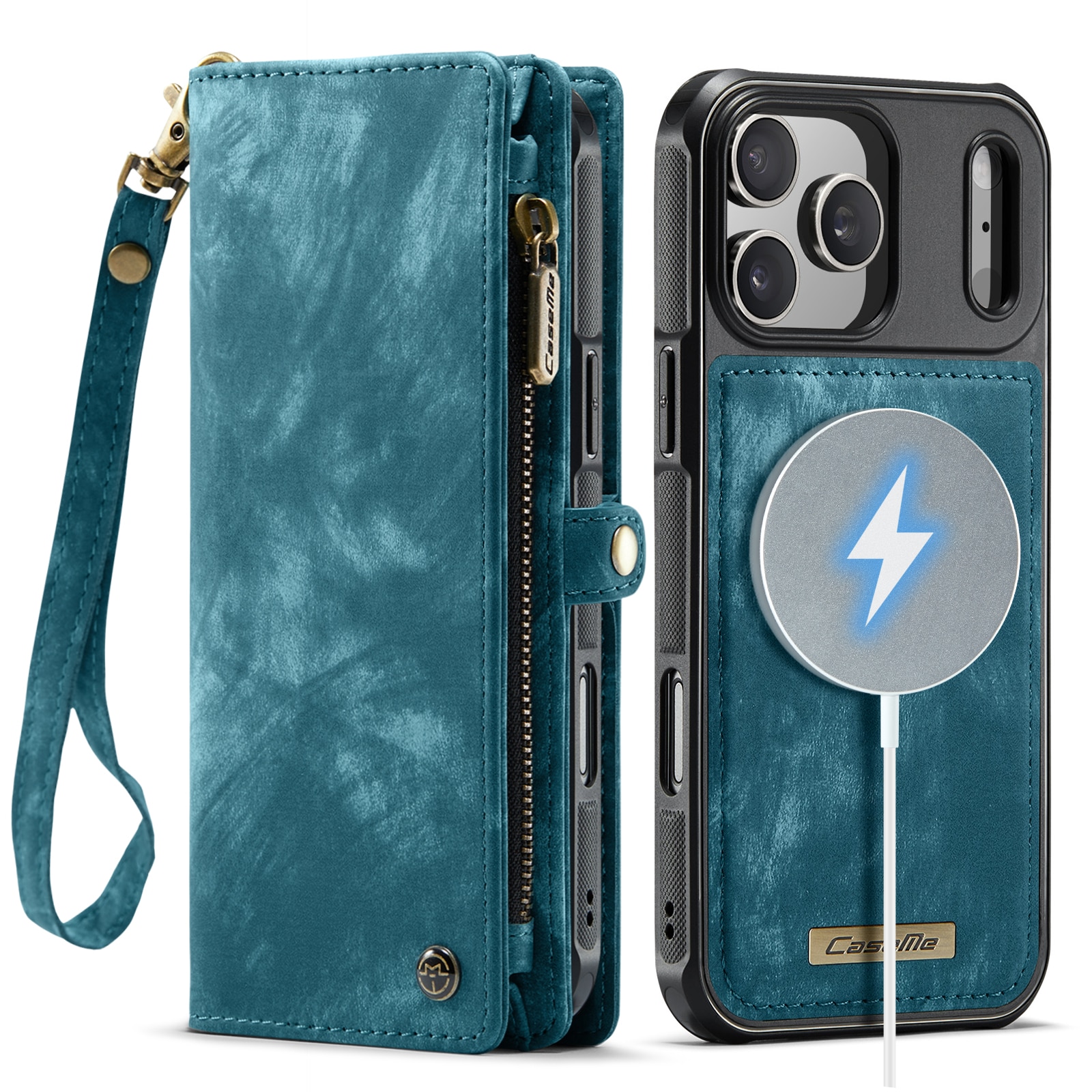 Multi-slot Lommeboksetui iPhone 17 Pro Max Blå