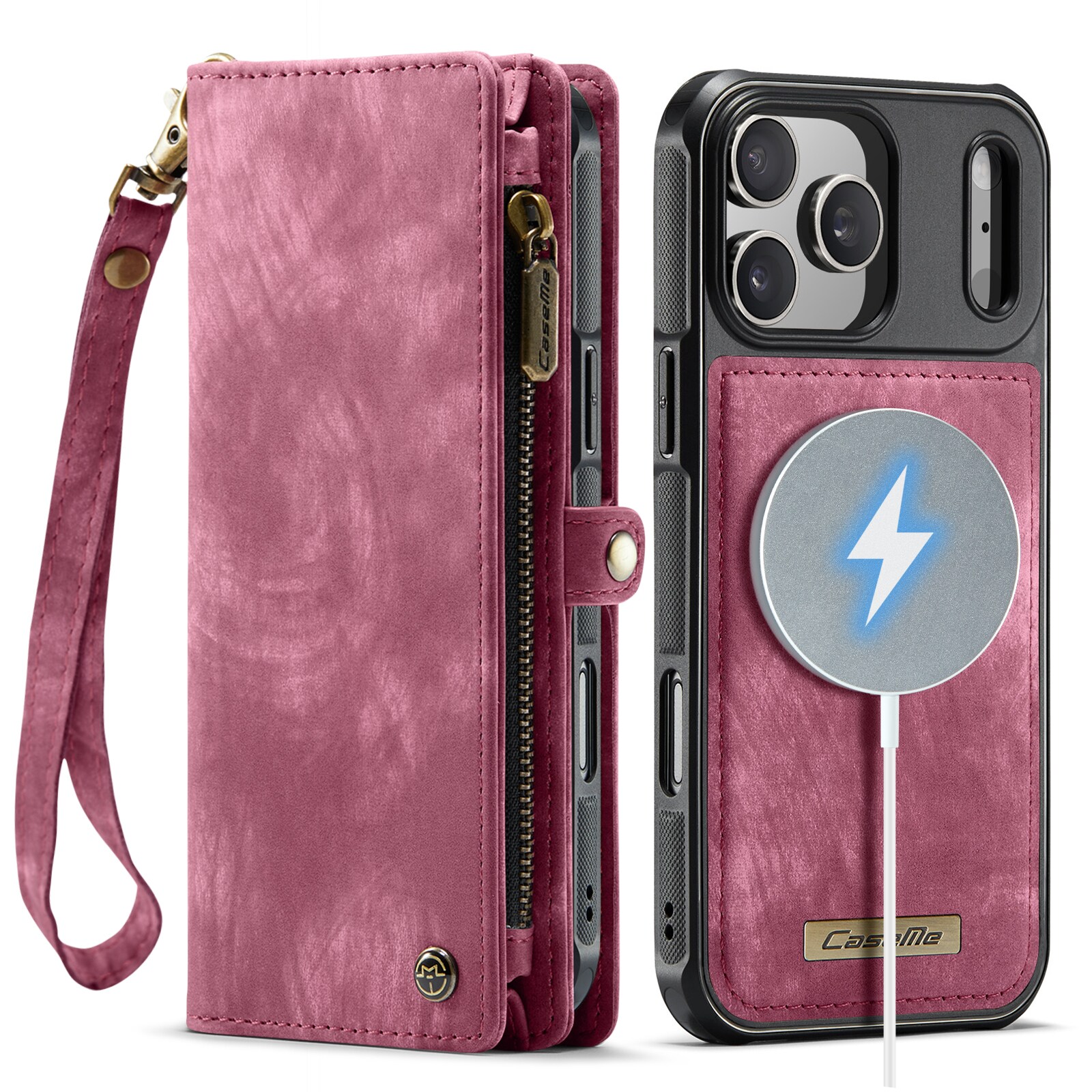 Multi-slot Lommeboksetui iPhone 17 Pro Max Rød