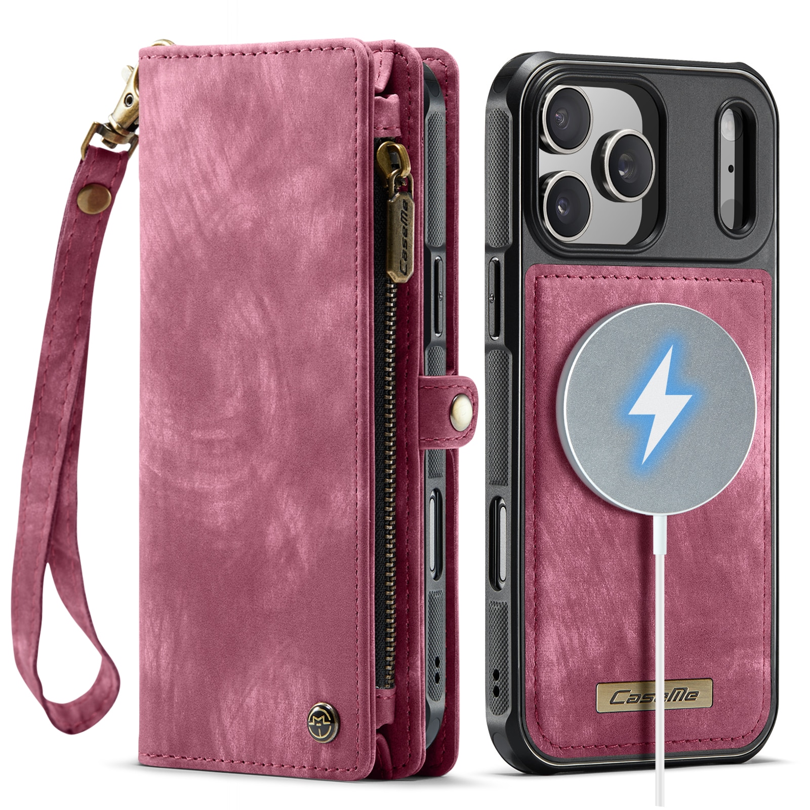 Multi-slot Lommeboksetui iPhone 17 Pro Rød