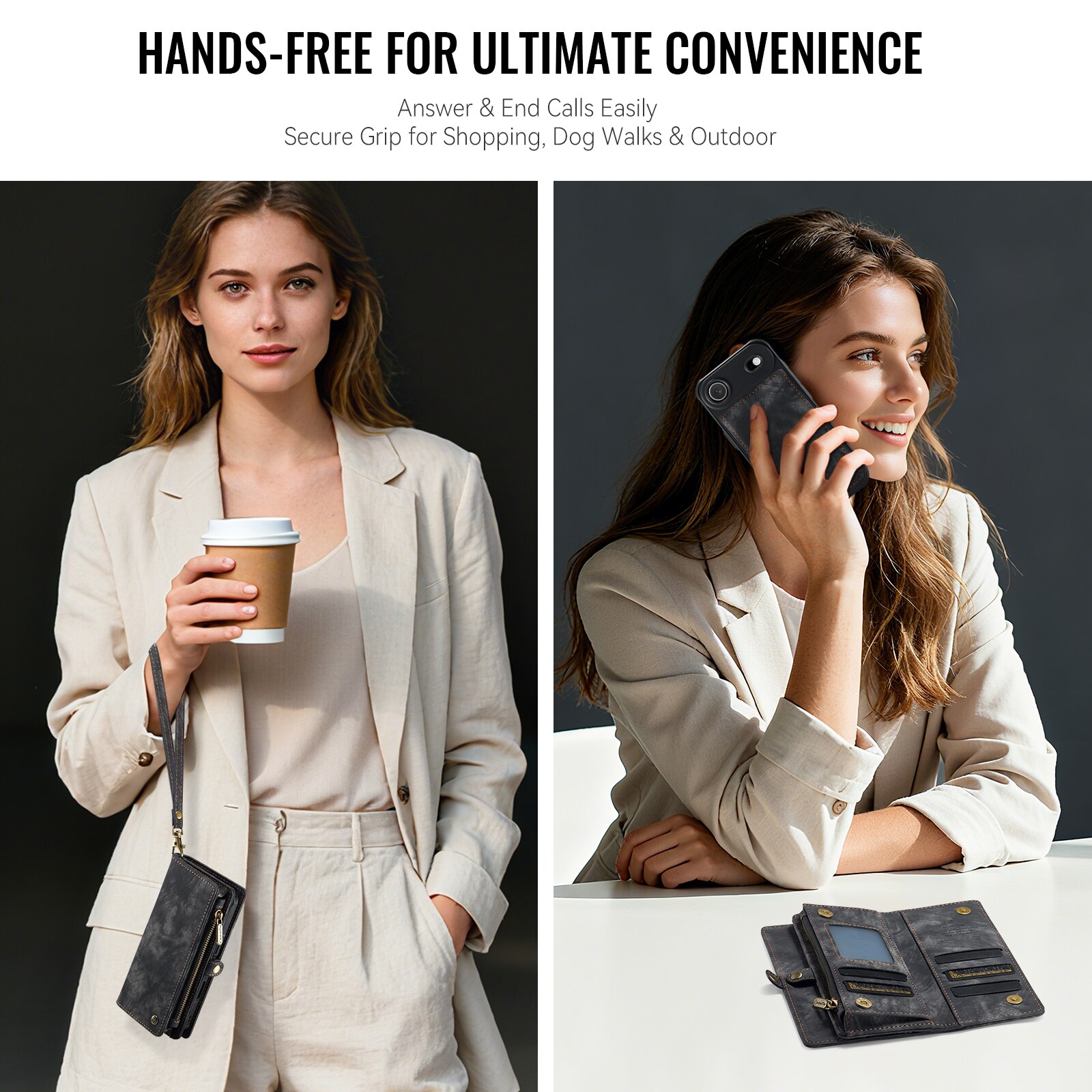 Multi-slot Lommeboksetui iPhone Air Grå