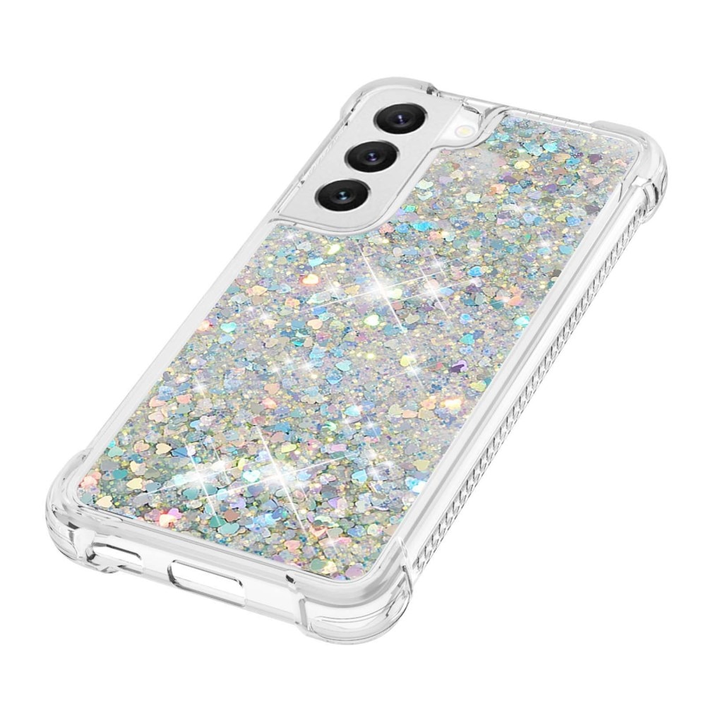 Glitter Powder TPU Deksel Samsung Galaxy S23 sølv