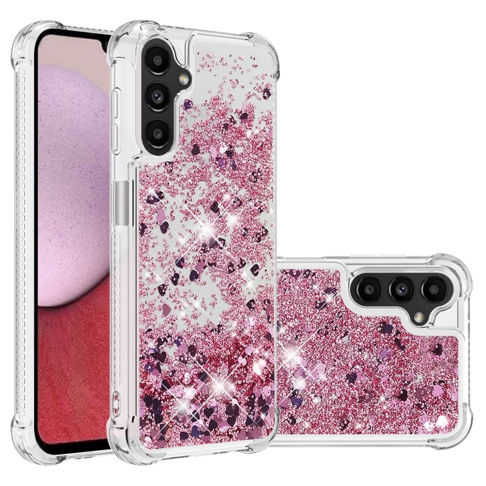 Glitter Powder TPU Deksel Samsung Galaxy A14 rosa