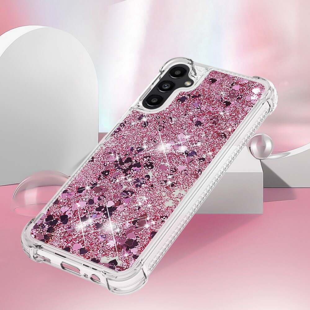 Glitter Powder TPU Deksel Samsung Galaxy A14 rosa