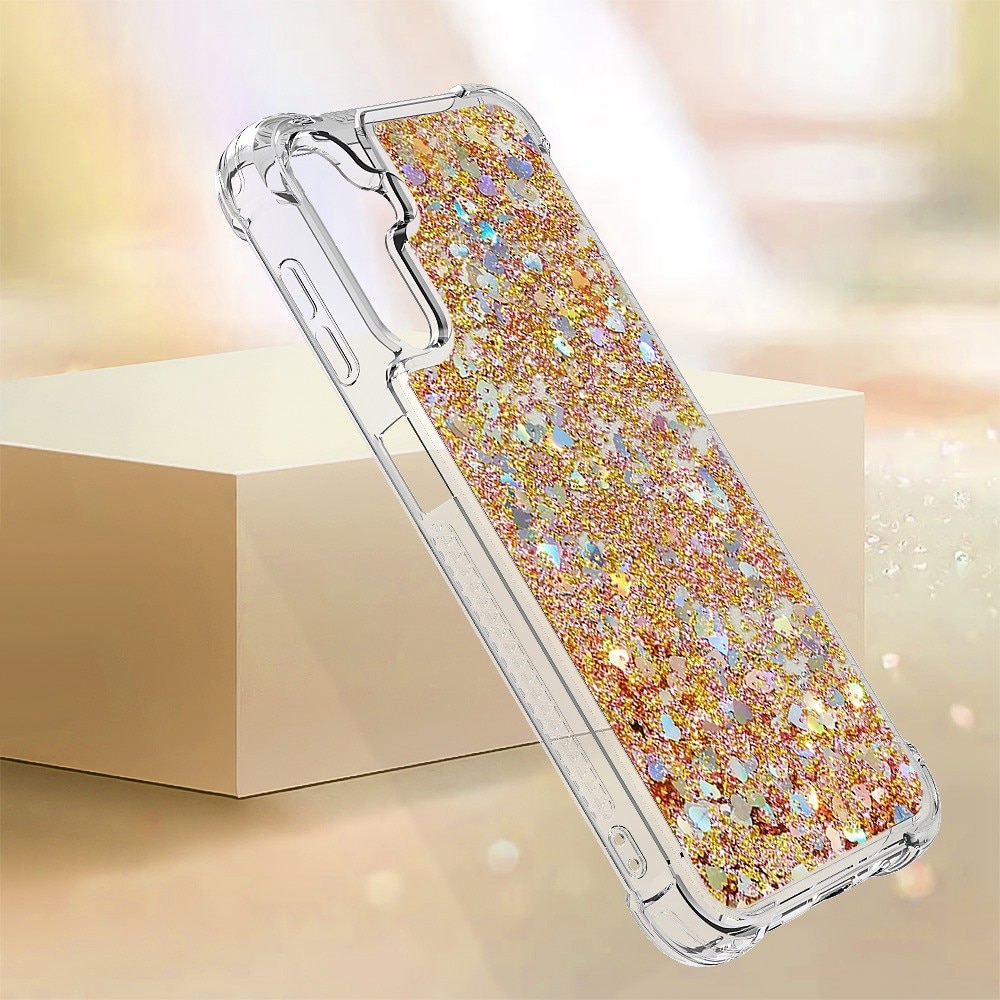 Glitter Powder TPU Deksel Samsung Galaxy A14 gull