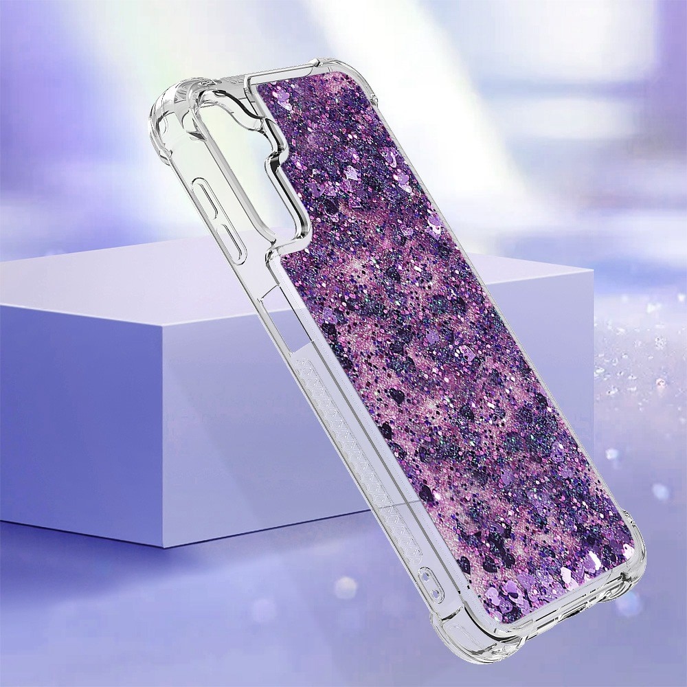 Glitter Powder TPU Deksel Samsung Galaxy A14 lilla