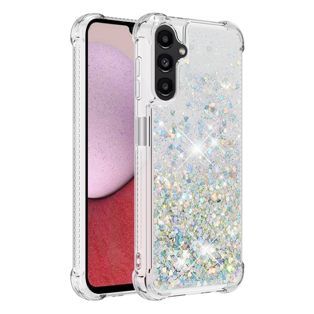 Glitter Powder TPU Deksel Samsung Galaxy A14 sølv