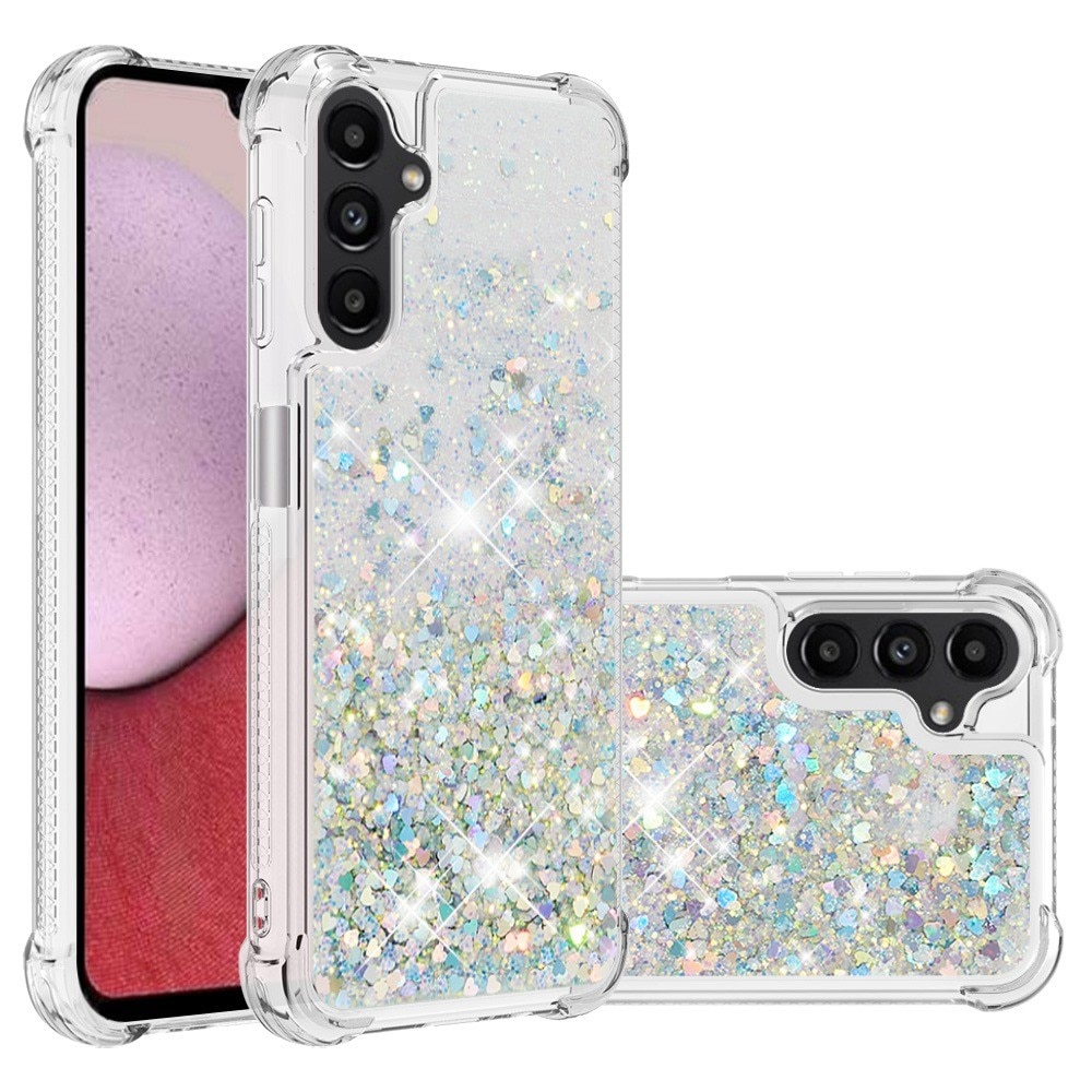 Glitter Powder TPU Deksel Samsung Galaxy A14 sølv