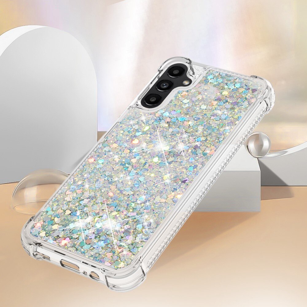 Glitter Powder TPU Deksel Samsung Galaxy A14 sølv