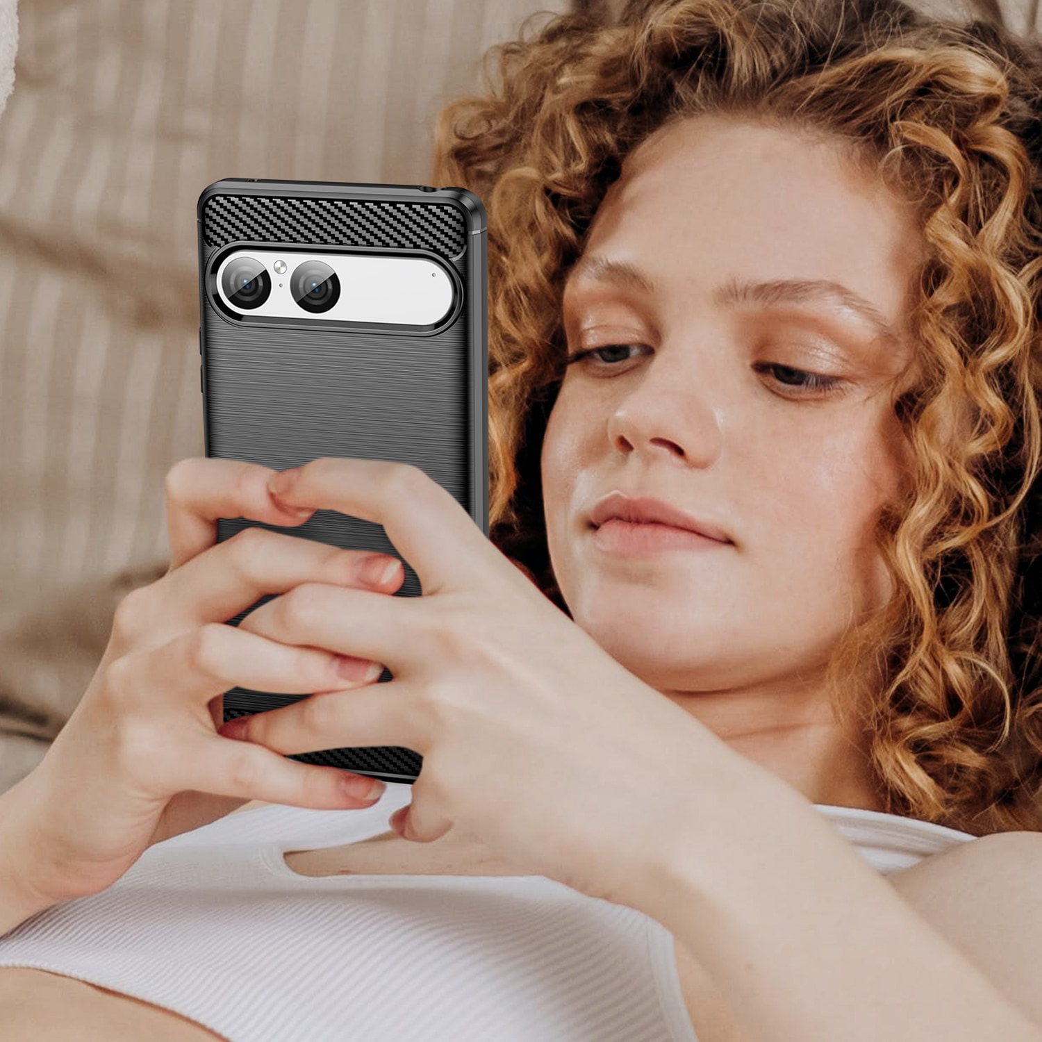 Sony Xperia 10 VII Deksel TPU Brushed Svart