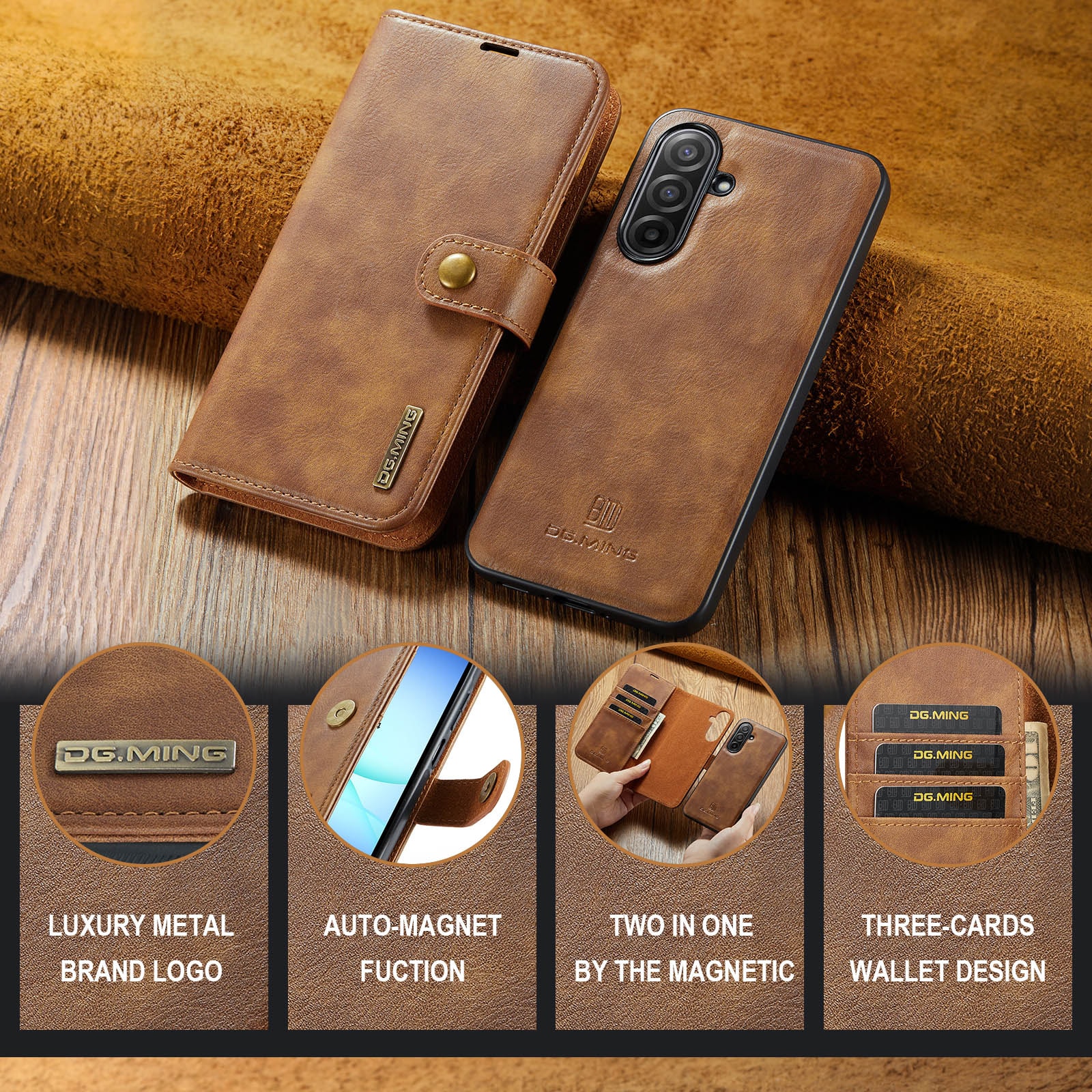 Magnet Wallet Samsung Galaxy A17 Cognac