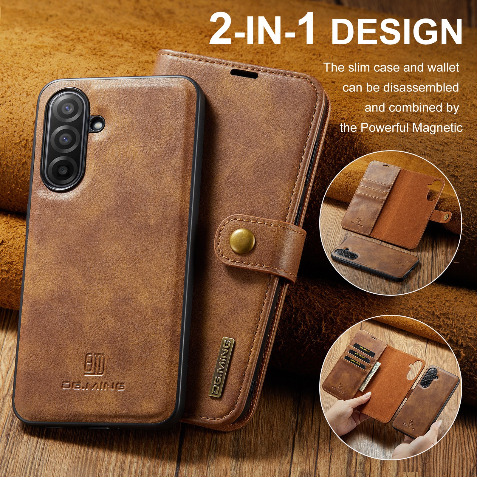 Magnet Wallet Samsung Galaxy A17 Cognac