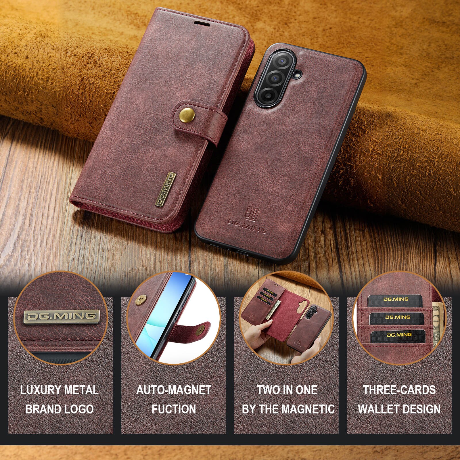 Magnet Wallet Samsung Galaxy A17 Red