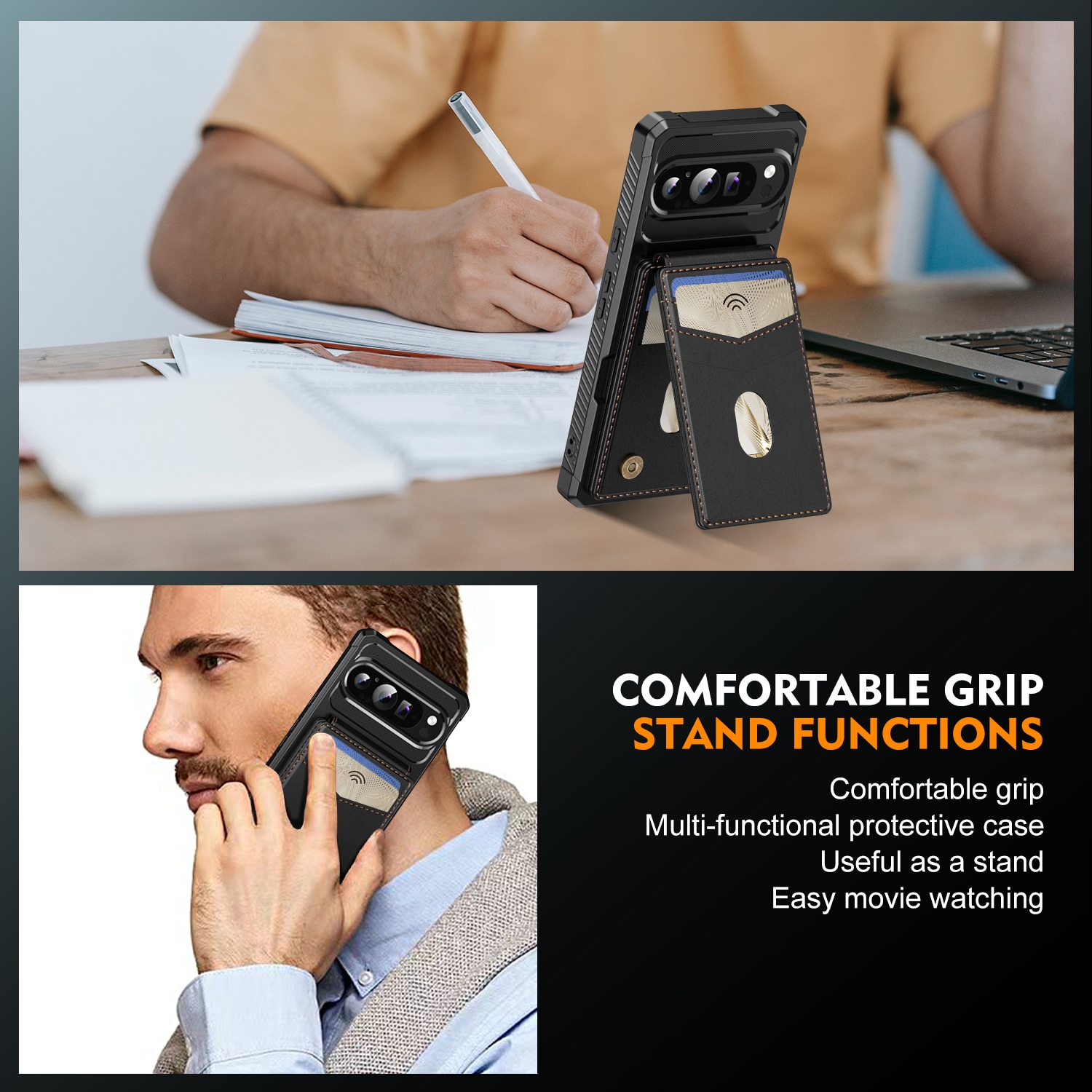 Magnetisk deksel med kortholder Google Pixel 10 Svart