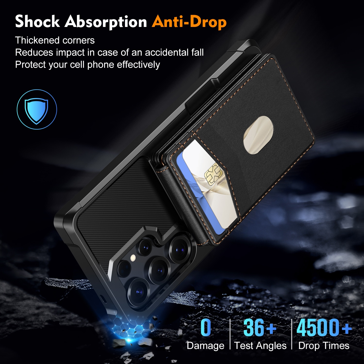 Magnetisk deksel med kortholder Samsung Galaxy S24 Ultra Svart