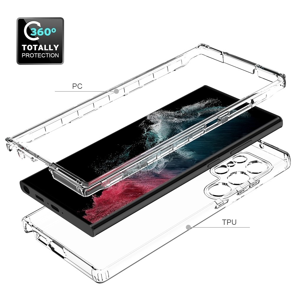 Full Cover Deksel Samsung Galaxy S23 Ultra gjennomsiktig