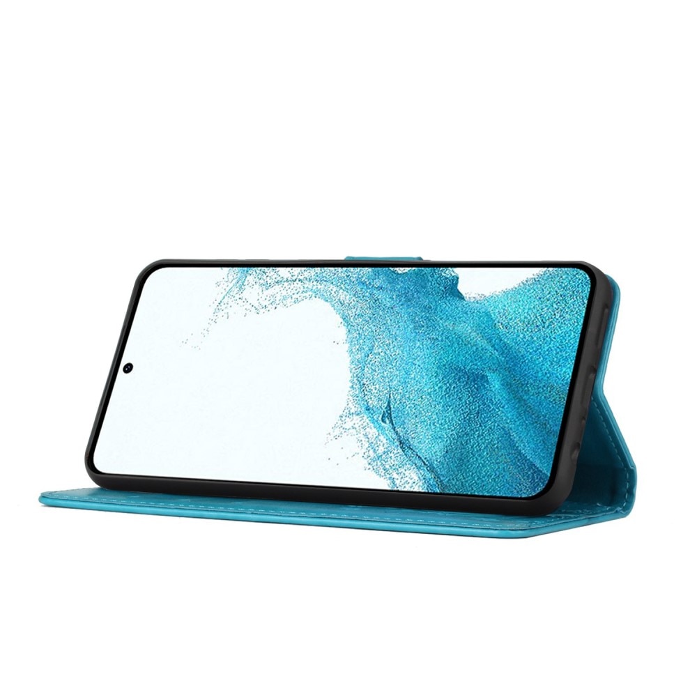 Lærveske Sommerfugler Samsung Galaxy S23 blå