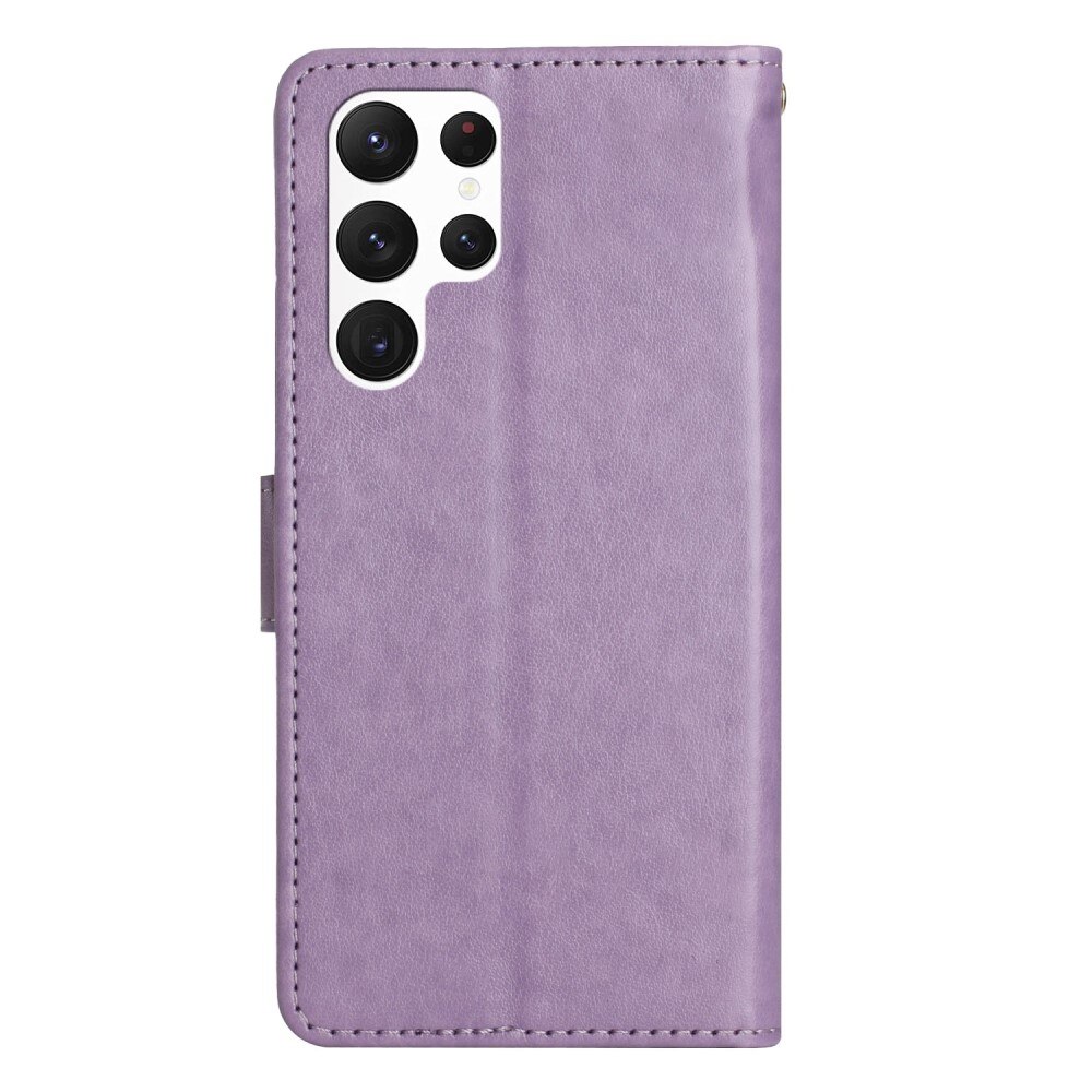 Lærveske Sommerfugler Samsung Galaxy S23 Ultra Lilla