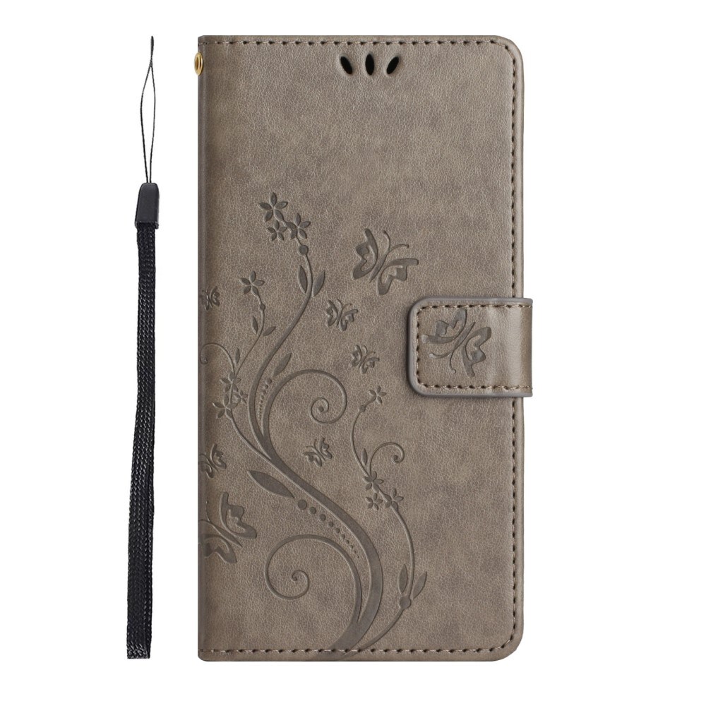 Lærveske Sommerfugler Samsung Galaxy S23 Ultra Grå