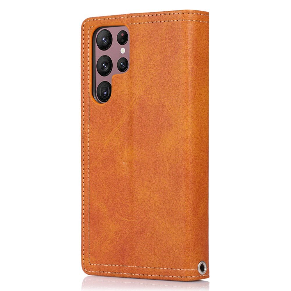 Lærlommebok Multi-slot Samsung Galaxy S23 Ultra brun