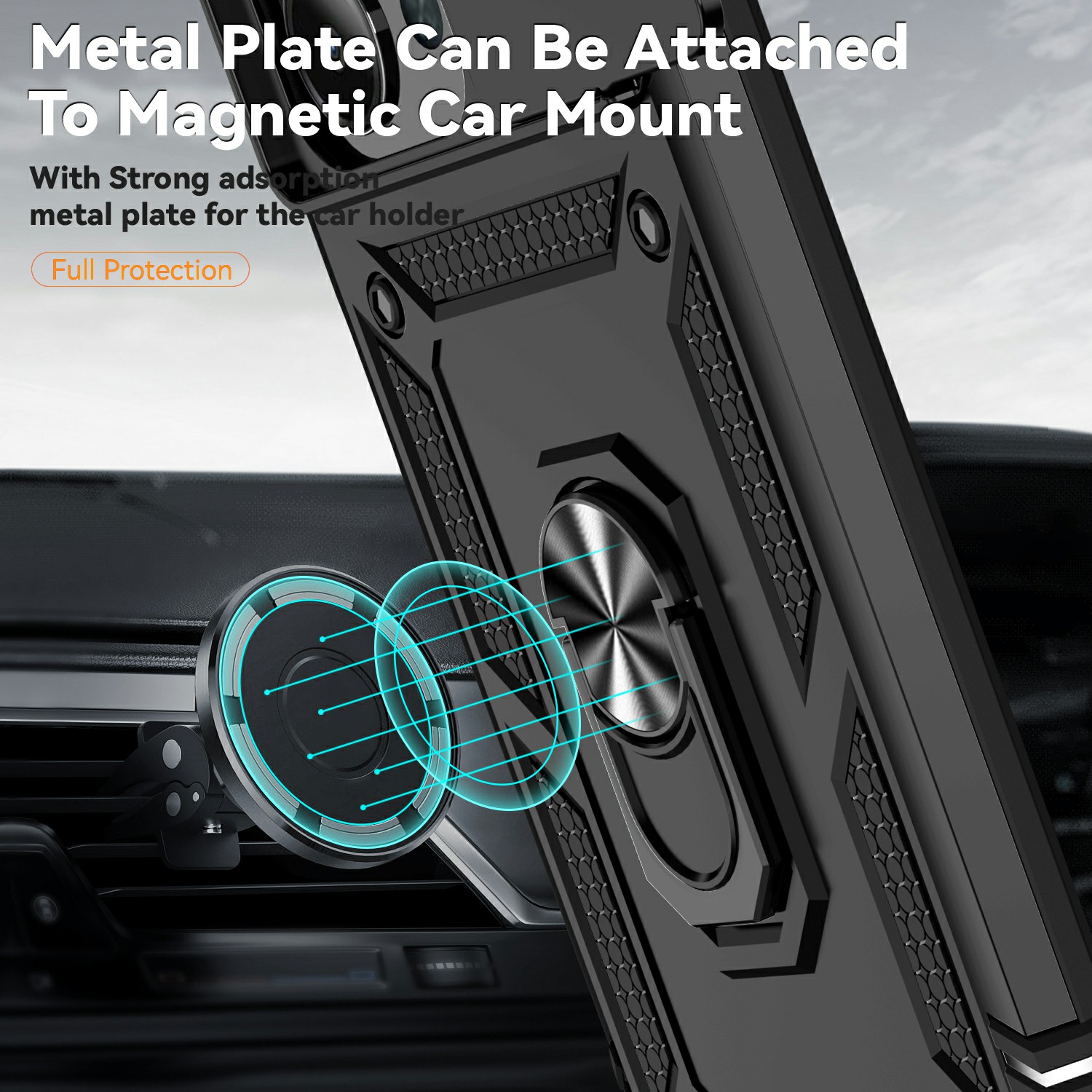 Hybriddeksel Ring + Kamerabeskyttelse Xiaomi Redmi 15C Svart