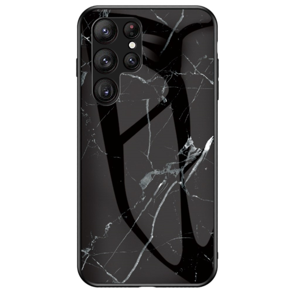 Herdet Glass Deksel Samsung Galaxy S23 Ultra svart marmor