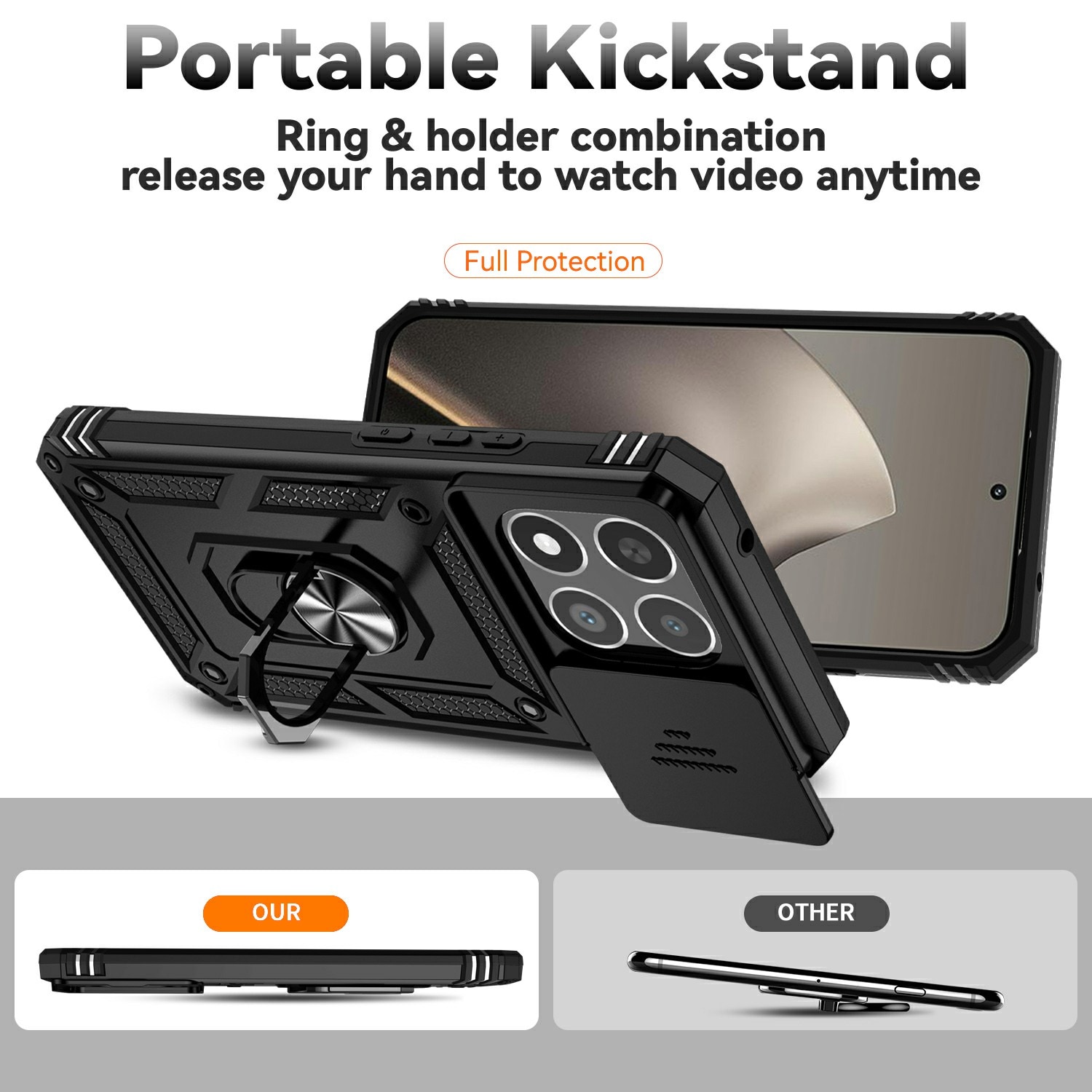 Hybriddeksel Ring + Kamerabeskyttelse Xiaomi 15T Svart