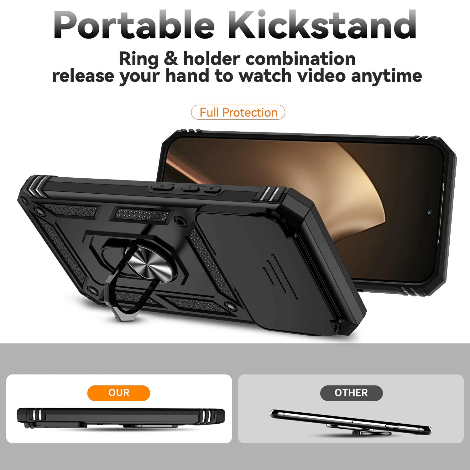 Hybriddeksel Ring + Kamerabeskyttelse Xiaomi 15T Pro Svart