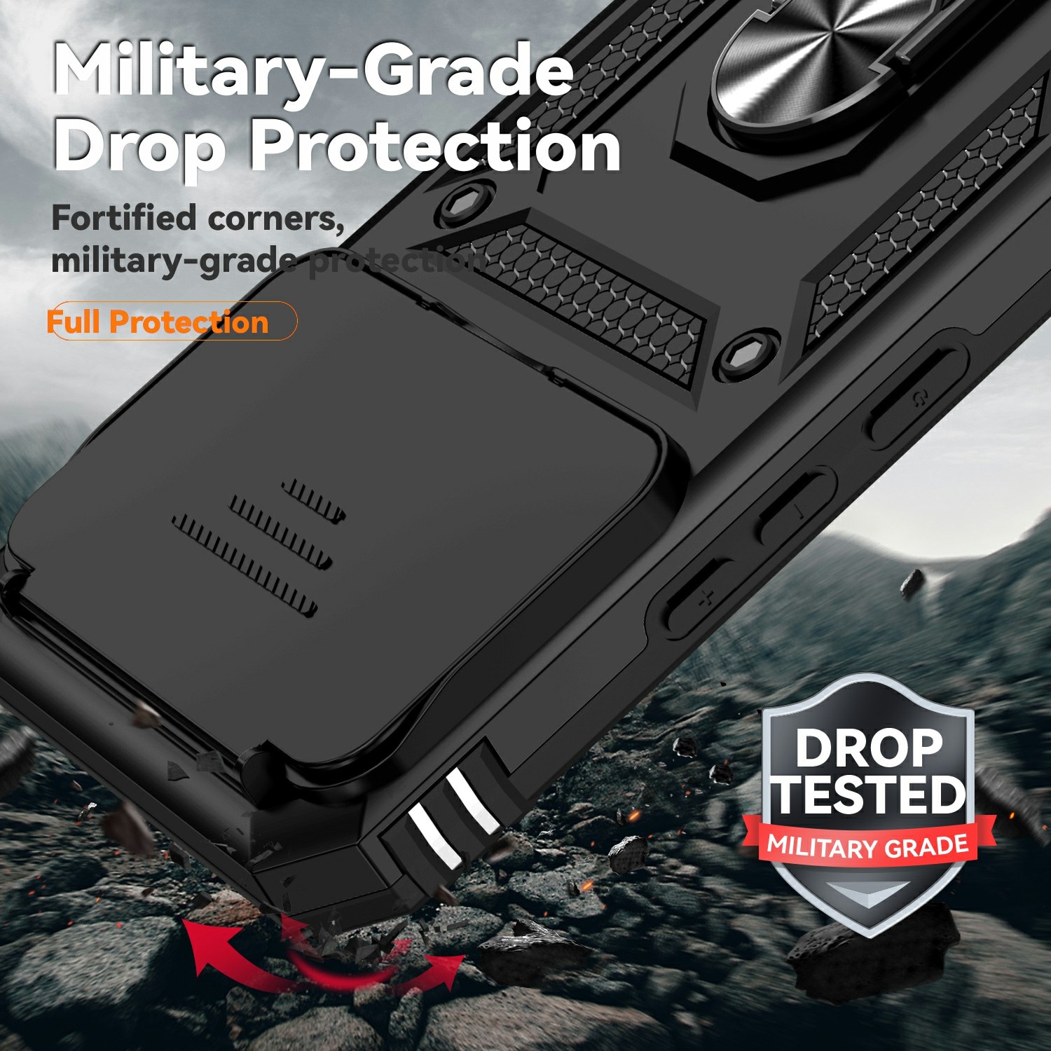 Hybriddeksel Ring + Kamerabeskyttelse Xiaomi 15T Pro Svart