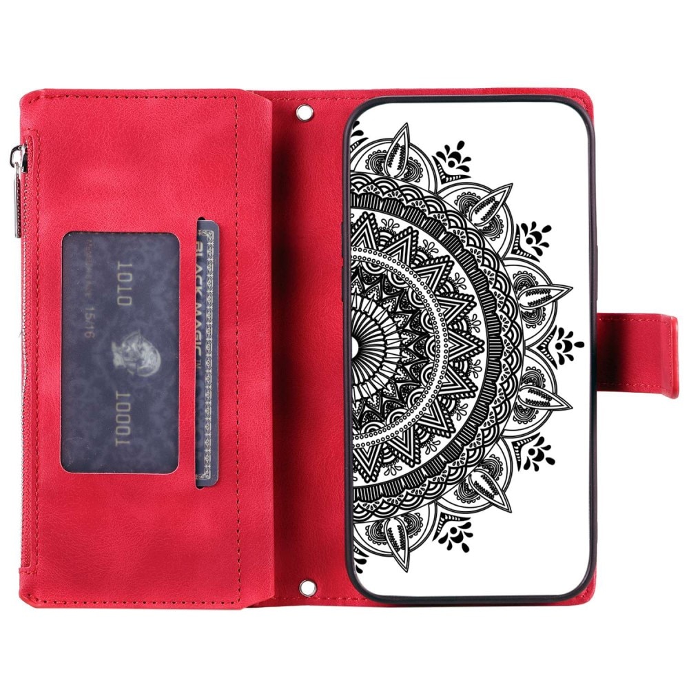 Lommebokveske iPhone 14 Mandala rød