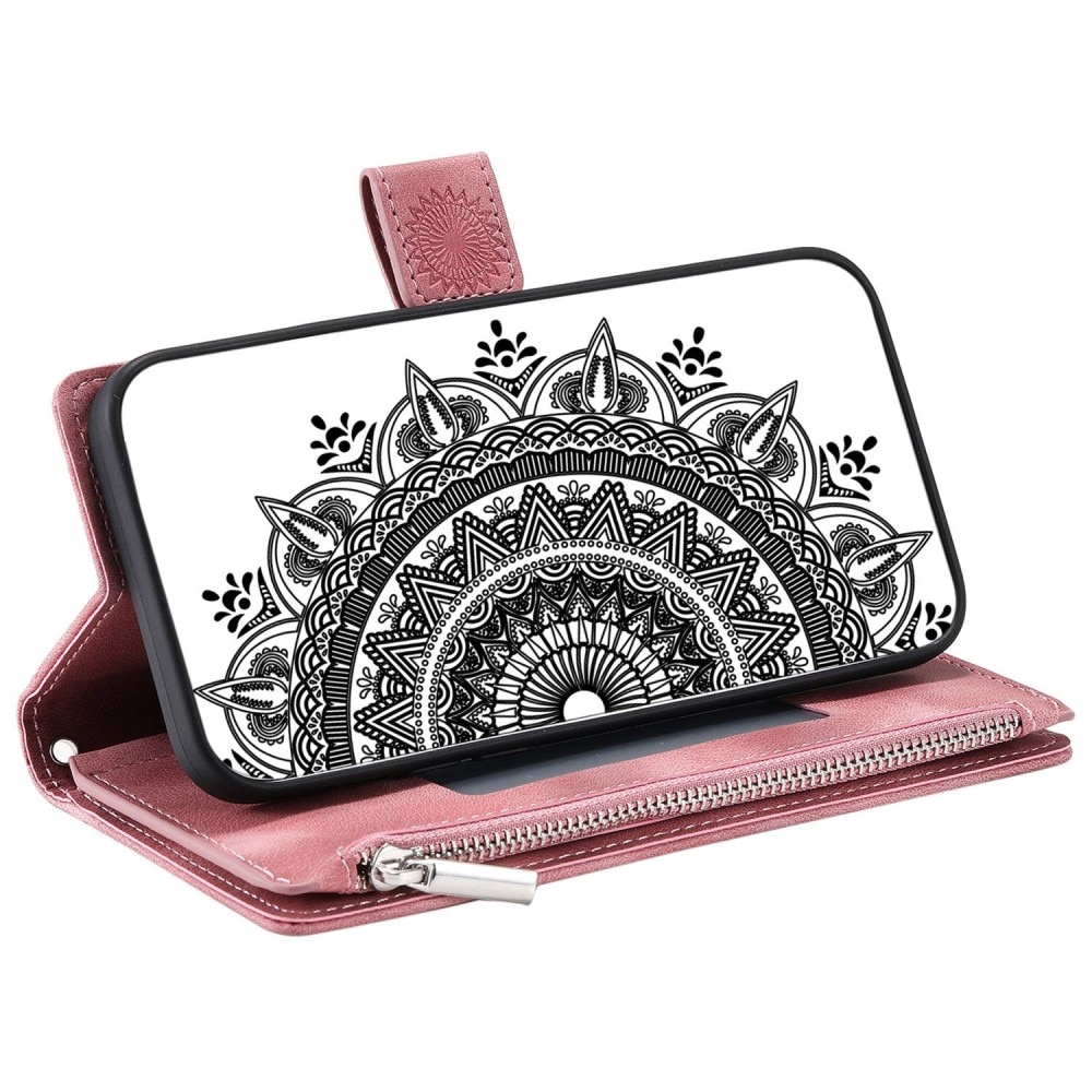 Lommebokveske iPhone 14 Mandala rosa