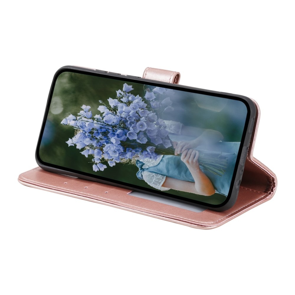 Lærveske Mandala Samsung Galaxy S23 rosa gull