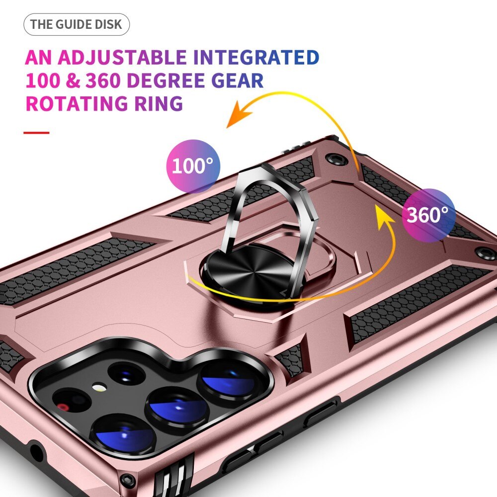 Hybriddeksel Tech Ring Samsung Galaxy S23 Ultra rosegull