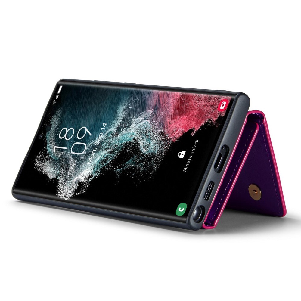 Magnetic Card Slot Case Samsung Galaxy S23 Ultra Glitter lilla