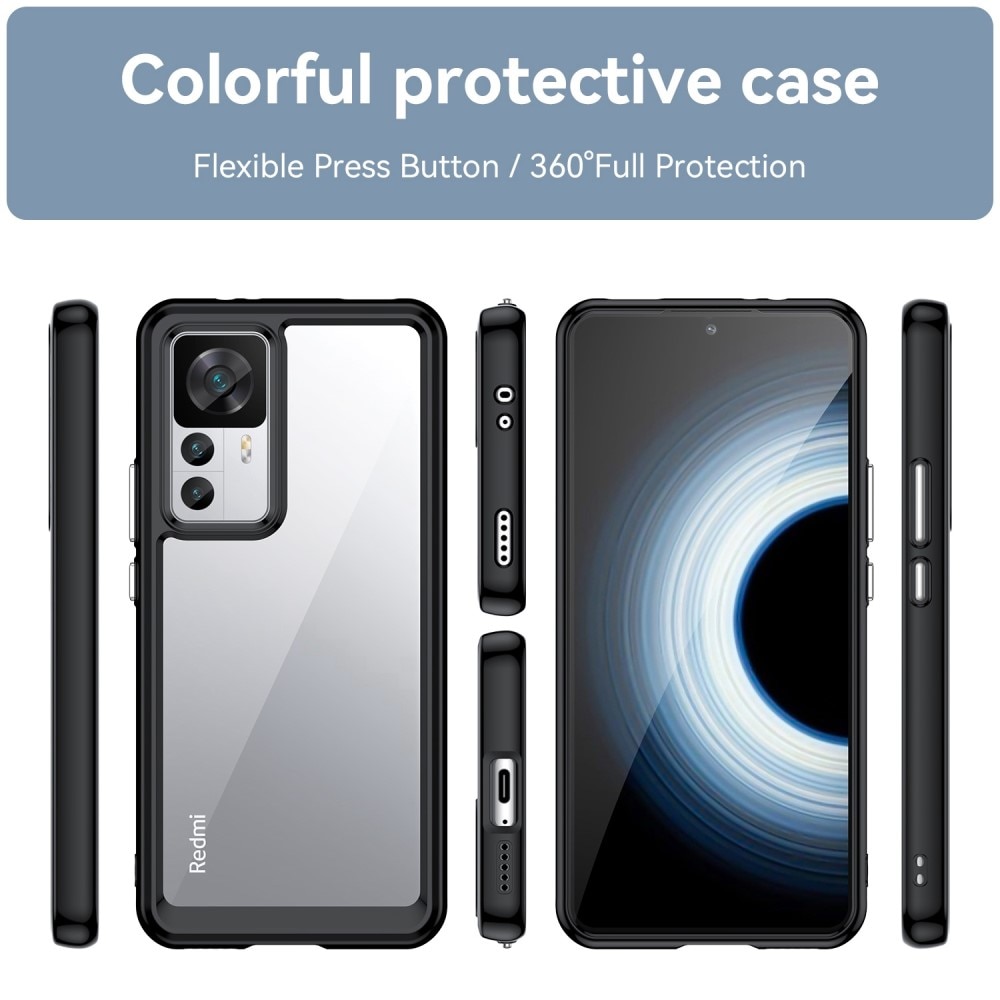 Crystal Hybrid Case Xiaomi 12T/12T Pro svart