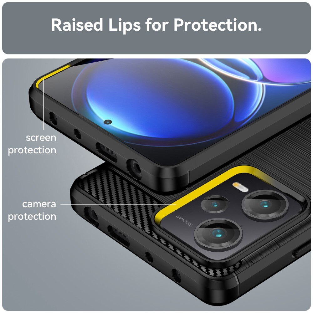 Xiaomi Redmi Note 12 Pro Plus Deksel TPU Brushed Svart