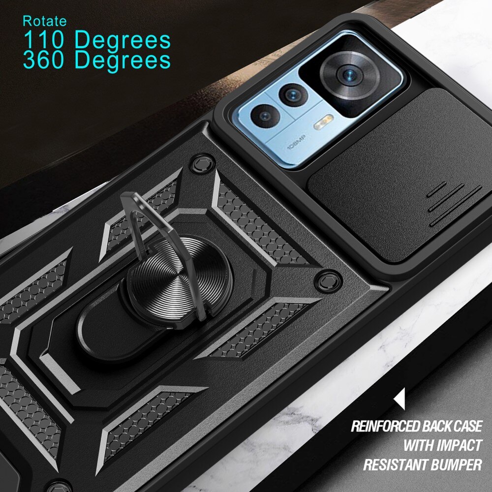 Hybriddeksel Ring + Kamerabeskyttelse Xiaomi 12T Pro Svart
