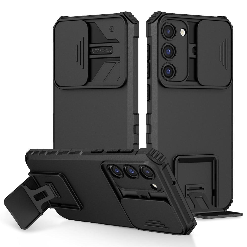 Samsung Galaxy S23 Kickstand Deksel kamerabeskyttelse svart