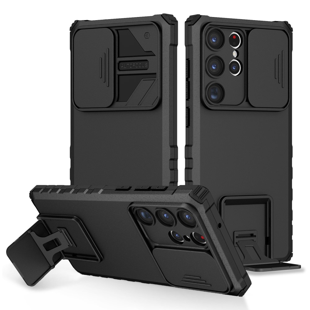 Samsung Galaxy S23 Ultra Kickstand Deksel kamerabeskyttelse svart