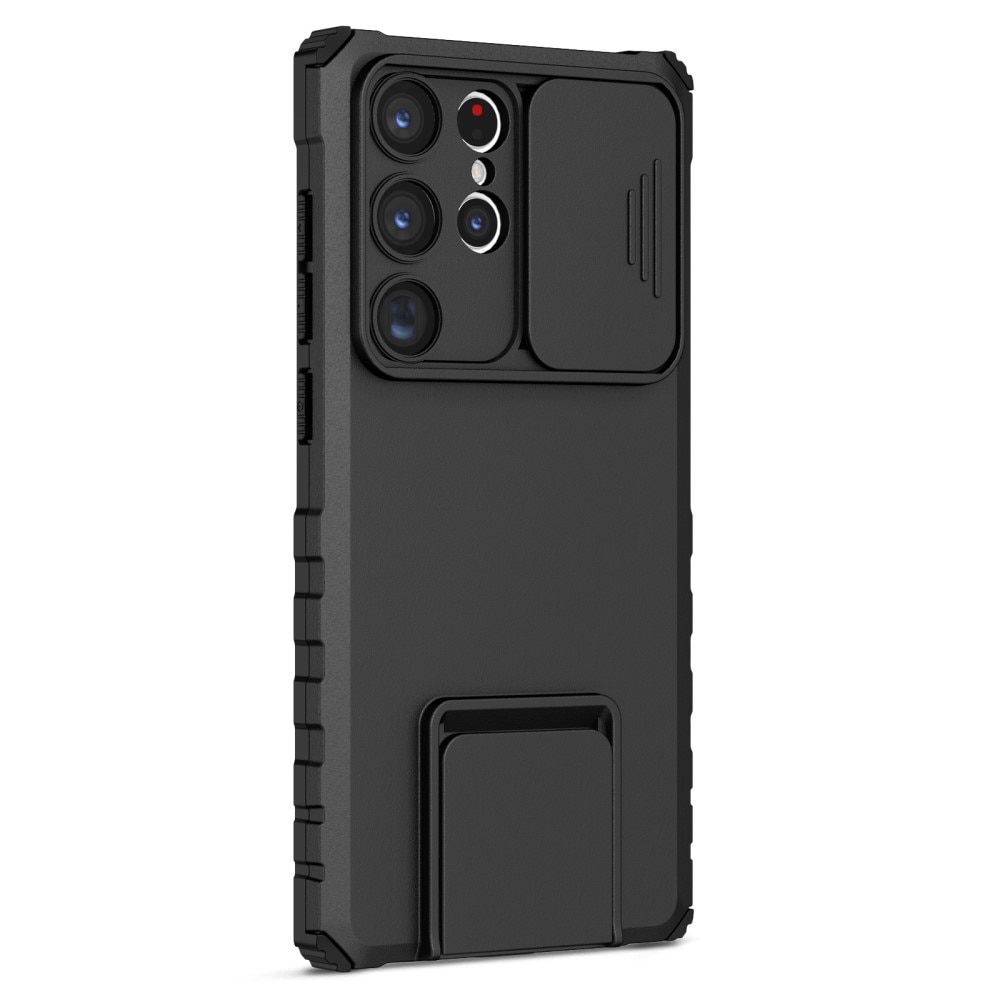 Samsung Galaxy S23 Ultra Kickstand Deksel kamerabeskyttelse svart
